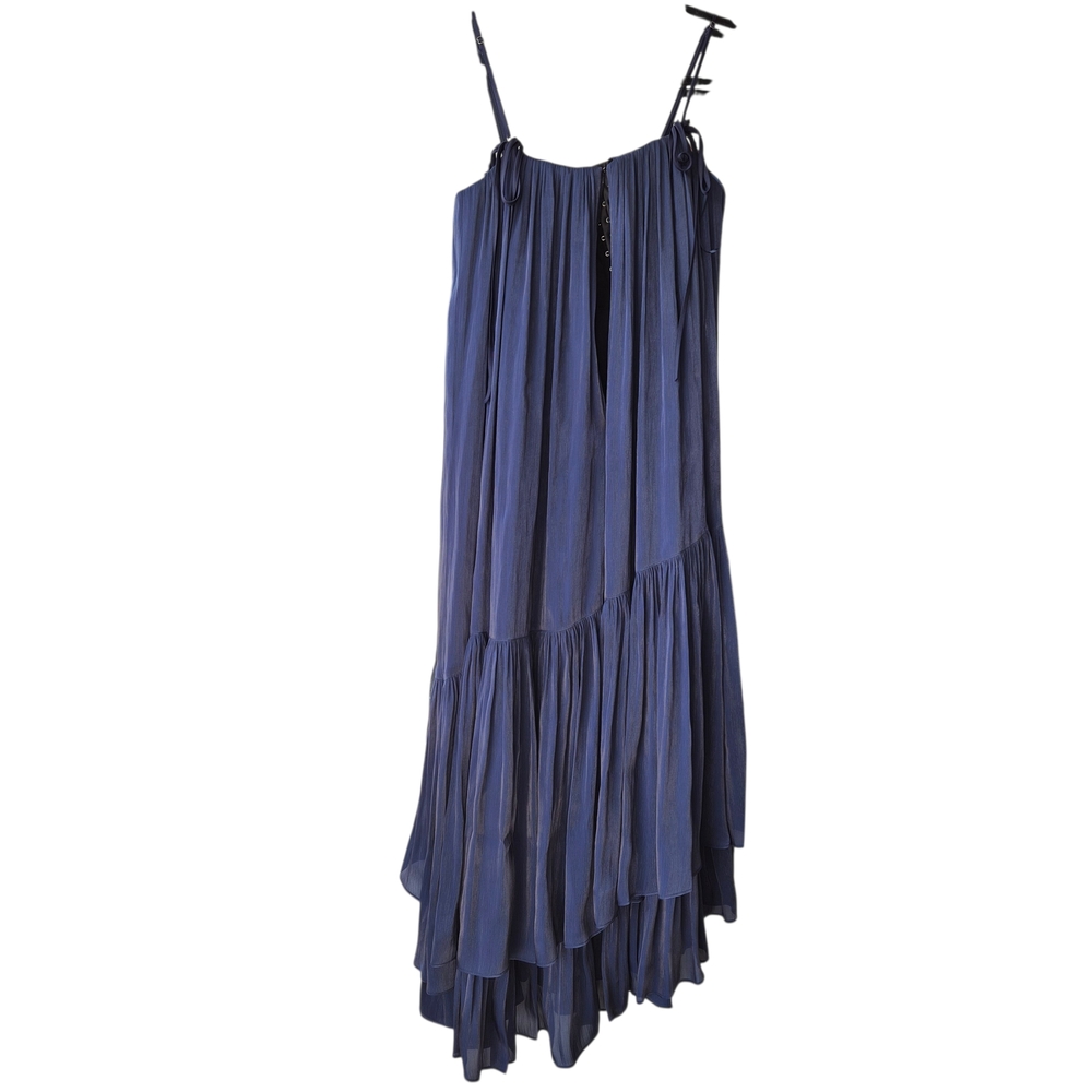 Cinq à Sept Soleil Ruffle Hi-Low Dress – Navy – Size 0 - Picture 2 of 15
